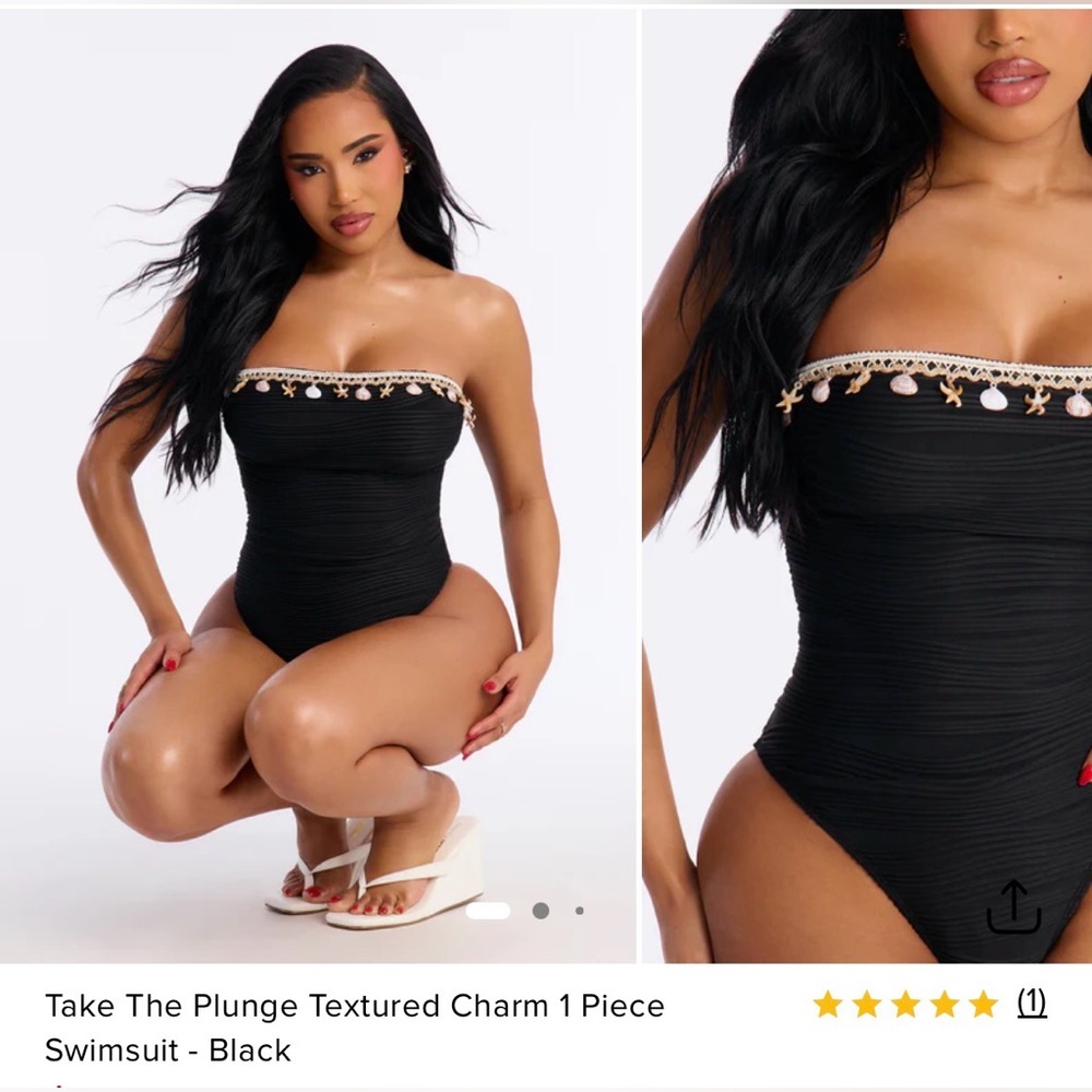 Fashion Nova Black One Piece Swimsuit